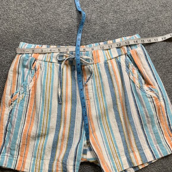 Briggs Shorts Womens M Medium Creamsicle Blue Linen Blend Drawstring Relaxed Fit - Picture 6 of 12